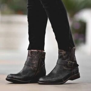 BED|STU Becca Black Lux Leather Ankle Boots